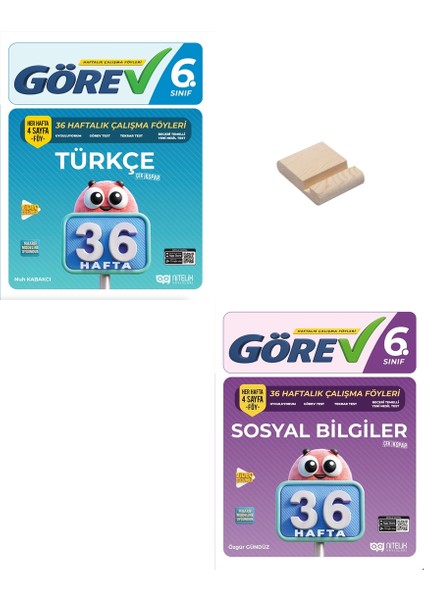 Nitelik 6. Sınıf Türkçe ve Sosyal Bilgiler 36 Haftalık Görev Föyleri + Telefon Standı