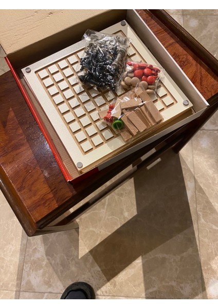 5 Oyun 1 Arada Ahşap Satranç-Dama-Koridor-Dokuztaş-Surakarta fırsatları