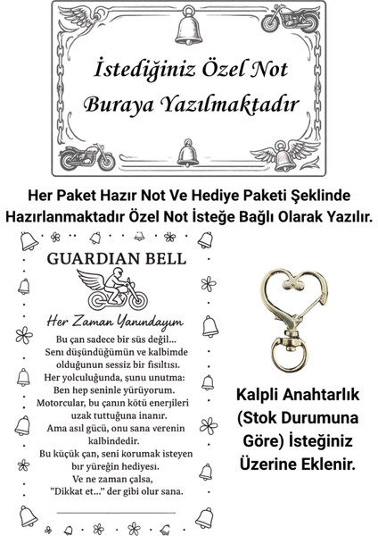Çelik Motor Şans Çanı Guardian Bell Meleklerden Hızlı Gitme Model Koruyucu Motosiklet Anahtarlık indirimleri