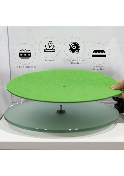 Matı, 30,5 Cm, Antistatik, Vinil Pikap Için, Yüksek Kaliteli Audiofil, Akustik Ses Desteği, 30,5 Cm, Yeşil fırsatları