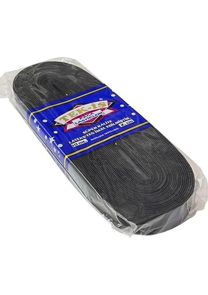 Tek-Iş Sert Yumuşak Çamaşır Don Etek Bel Paça Bebe Lastiği Yassı Yumuşak 2cm Siyah 10M