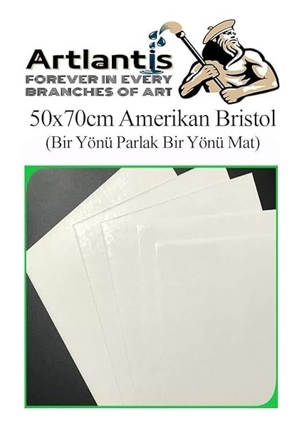 Bristol Karton 35X50 cm 10 Adet 220 gr Bir Tarafı Parlak Bir Tarafı Mat Kağıt Biristol Karton indirimleri