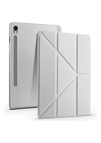 Samsung Galaxy Tab S9 Fe ile Uyumlu Kılıf Tri Folding Silikon Kalem Bölmeli Katlanabilir Standlı Pu Deri Yumuşak Kapak, Tablet Kılıfı [kalem Alanı, Akıllı Kapak, Uyku Modlu] - Mor modelleri