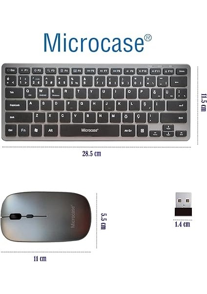 2in1 Kablosuz ve Bluetooth Türkçe Klavye Mouse Set Şarjlı - AL4285 fiyatları