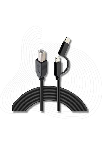 3351 Type C +Micro USB Yazıcı Printer Piyano Midi Bağlantı Kablosu Hızlı USB C USB B Midi Cihazını Müzik Kaydı/oynatma Veri Iletimi Için Bilgisayara Bağlamayı SAĞLAR(LN-3351 Type C+Micro Usb)