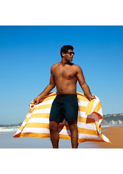 &amp; Bay Plaj Havlusu - Hızlı Kuruma, Kumsuz - Kompakt, Hafif - %100 Geri Dönüştürülmüş - Çanta Içerir - Cabana - Ipanema Turuncu - Büyük (160X90CM, 63X35) fiyatları