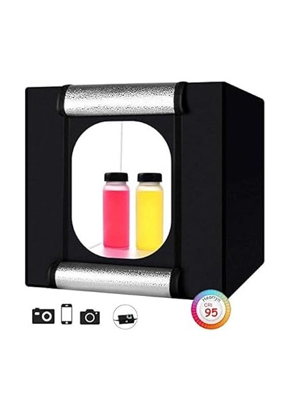 60X60CM Profesyonel Stüdyo LED Işıklı Ürün Fotoğraf Çadırı modelleri