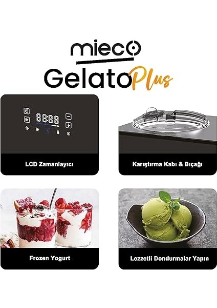 Gelato Plus Dondurma Makinesi - 3 Farklı Hız Ayarı, Kompresörlü Soğutma, Gelato, Sorbe, Frozen, Dondurma, Milkshake, Yoğurt- Paslanmaz Çelik Gövde - 1.5 Litre Kapasite fırsatları