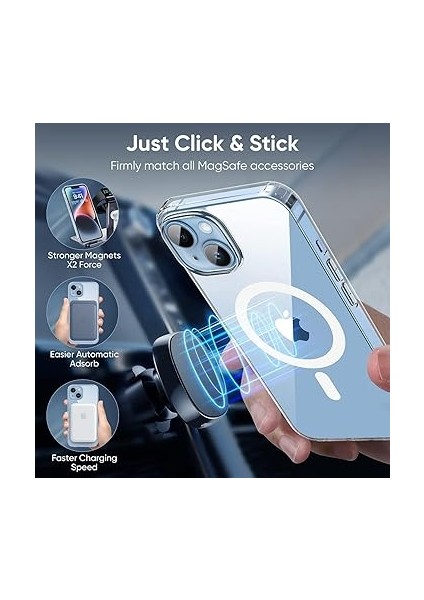 iPhone 13 Mag-Safe Sararmaz Kılıf - Şeffaf Pc, Mıknatıslı, Ince, Darbeye Dayanıklı, Çizilmez, Hafif, Premium Koruma, Şeffaf Kapak, Mıknatıslı, iPhone 13 Koruyucu Kılıf modelleri