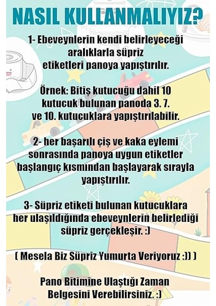 Major Selection Eğlenceli ve Eğitici Tuvalet Eğitimi Pvc Sticker Panosu 30X42CM modelleri