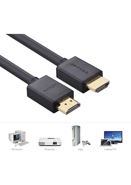UHD 4K Yüksek Hızlı Ethernet ve HDMI Kablosu, 2 Metre, Siyah fırsatları
