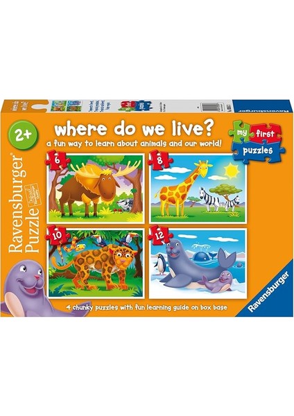 030583 6/8/10/12P Puzzle Yaşadığım Yer, Çok Renkli