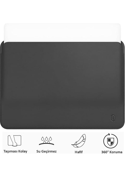 Deri El Çantası Laptop Çantası Bilgisayar Kılıfı Macbook Çantası Air Pro 15 Inç Kese Kılıf Siyah indirimleri