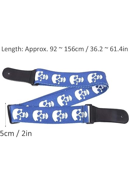 Elektro Gitar Kayışı, Gitar Kayışları, Ukulele Için Bas Için Kafatası Deseni (Mavi) fırsatları