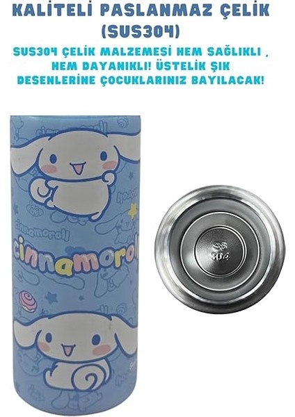 600ML Cinnamoroll Temalı Lisanslı Pipetli Kilitlenebilir Kapak Paslanmaz Çelik Termos Matara fırsatları