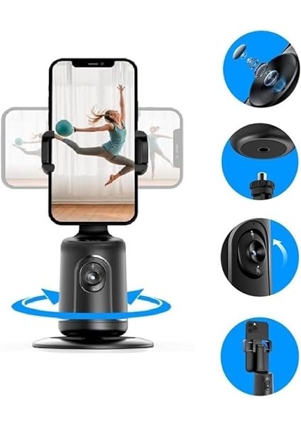 P01 360° Hareket Algılayıcı Sensörlü Akıllı Çekim Selfie Video Takip Tripodu Gimbal Telefon Tutucu Vlog Tripod fiyatları