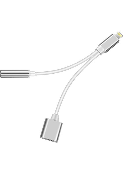 To 3.5mm Jack &amp; Lightning Dönüştürücü | Çift Çıkış Adaptörü | Yüksek Ses Kalitesi ve Hızlı Şarj | Kulaklık Desteği | Şık ve Dayanıklı Tasarım