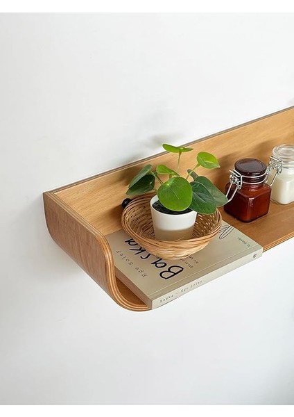 Wood Dekoratif Ahşap Tasarım Duvar Rafı (Meşe) modelleri