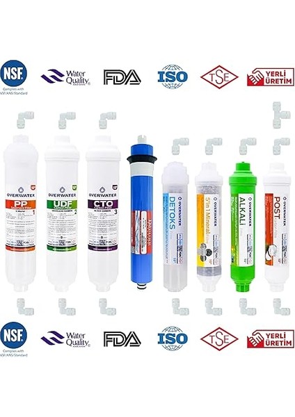 Kapalı Kasa Su Arıtma Cihazı 8 Li Inline Filtresi Seti 12 Aşamalı Özel Sarım Membran Filtre fiyatları
