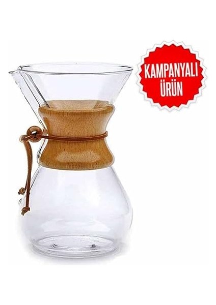 Cam Dripper Ekipmanı - Kahve Demleme Aleti - Cam Kahve Demleme - 800 ml - 6 Cup fırsatları