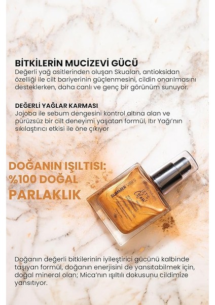 Natural Işıltılı Yağ Bronze 50 ml Bitkisel Skualan Içerikli Çok Amaçlı Nemlendirici modelleri