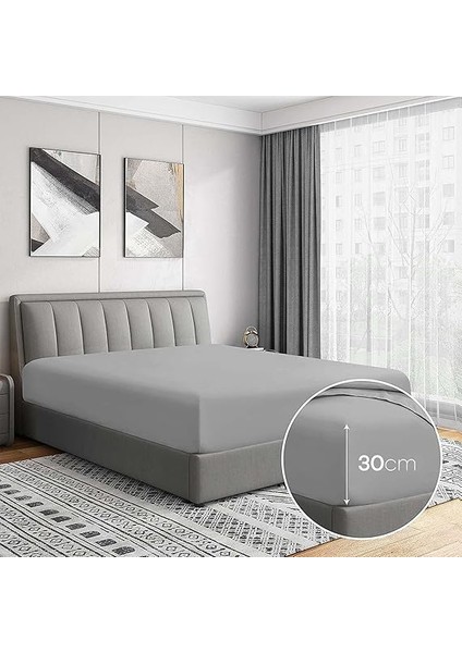 | Jersey |%100 Doğal Pamuklu Tek/çift Kişilik Lastikli Çarşaf Gri modelleri