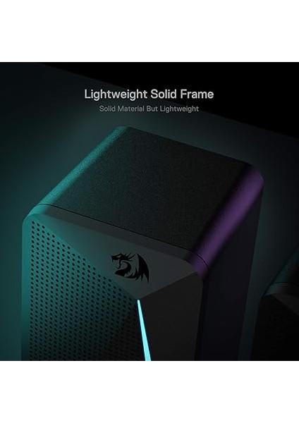 GS510 Waltz Rgb Masaüstü Hoparlörler, LED Arka Aydınlatmalı 2.0 Kanallı Pc Stereo Hoparlörler, Gelişmiş Bas ve Kolayca Erişilebilen Ses Kontrolü, USB ve 3,5 mm Kablo ile indirimleri