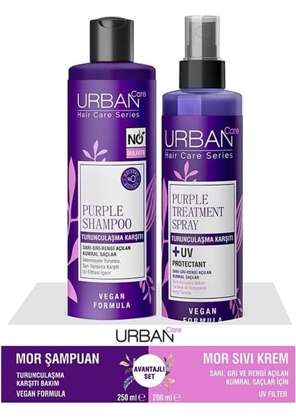Care Mor Şampuan 250 ml Sülfatsız + Mor Sıvı Krem, 200 ml Set