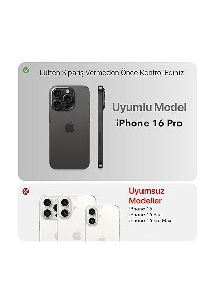 iPhone 16 Pro Için Fiber Karbon Materyal Arka Bölüm Metal Lens Çerçeveli ve Metal Tuşlu Sararmayan ve Çizilmeyen Güçlü Darbe Emici Premium Silikon Kılıf (Siyah, 16 Pro) indirimleri
