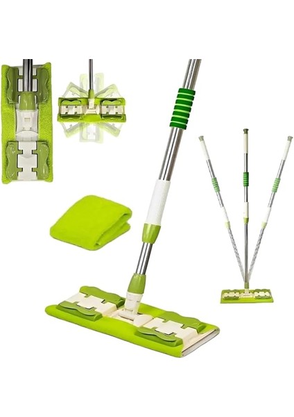 Tak Kullan 360 Derece Dönebilen Pratik Temizlik Yer Mopu Sihirli Mop + 1 Yedek Bez