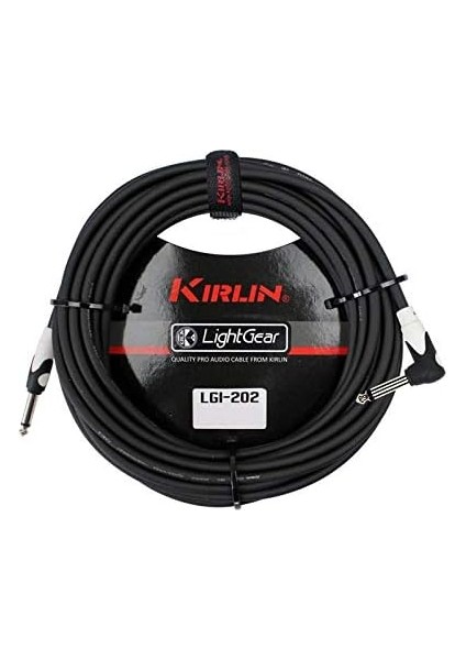 LGI-202BK 1/4'' Mono Düz Uç - Dik Açılı 3 Metre Kablo