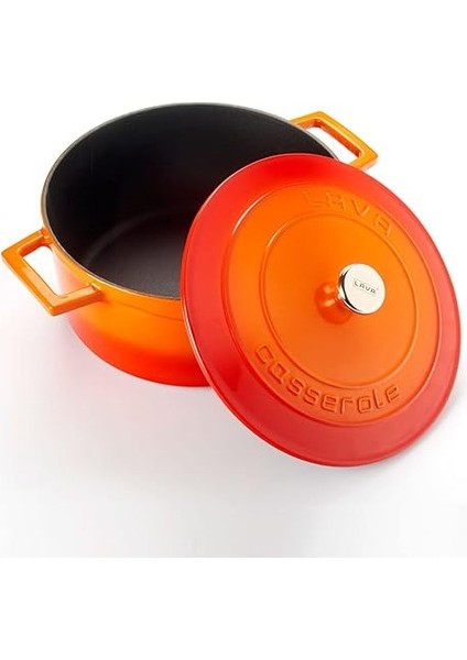 Metal Döküm Yuvarlak Tencere, 24 Cm, Turuncu fiyatları