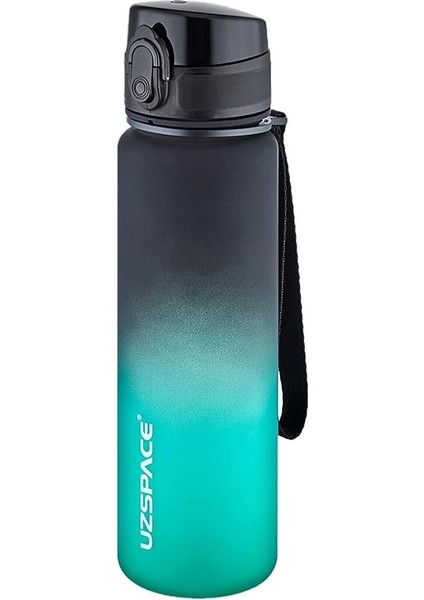 500ML Soft Touch Çift Renk Motivasyon Tritan Su Matarası (Siyah-Yeşil)