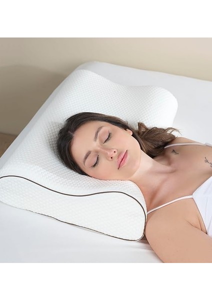 Çift Taraflı Yüksek Boyun Destekli Yastık Visco Yastık - 60X40X14-12CM 1450 Gram fırsatları