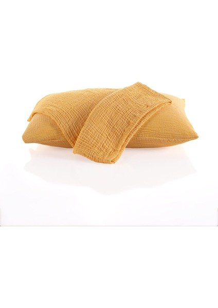 Tekstıl Müslin Yastık Kılıfı 2 Adet Set, 50X70 cm 100% Pamuk Yumuşak Nefes Alabilir Kapaklı 4 Katlı Muslin Kumaş Düz Renk Yastık Kılıfları (Sarı, 50X70 cm (2 Adet)) fiyatları