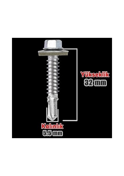 Trapez Çatı Vidası 5.5X32 mm Paket 100 Adet Matkap Uçlu Sac Akıllı Vida Çatı Panel Metal Ağaç Vidası fiyatları