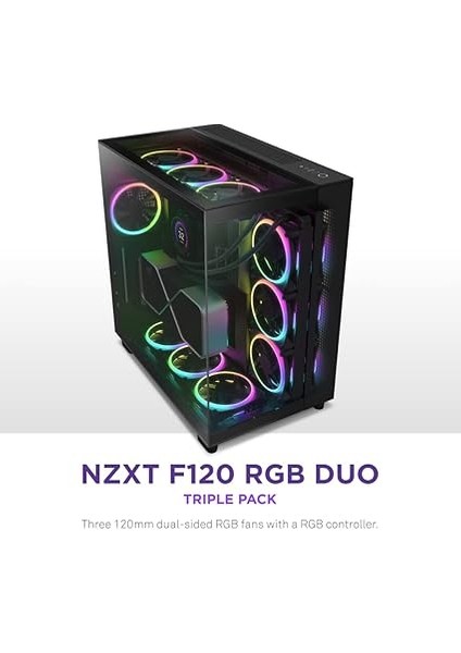 F120 Rgb Duo Üçlü Paket - Rgb Kontrolörlü 3 x 120 mm Çift Taraflı Rgb Fanlar - 20 Ayrı Adreslenebilir LED - Dengeli Hava Akışı ve Statik Basınç - Akışkan Dinamik Rulman - Pwm - Siyah fiyatları