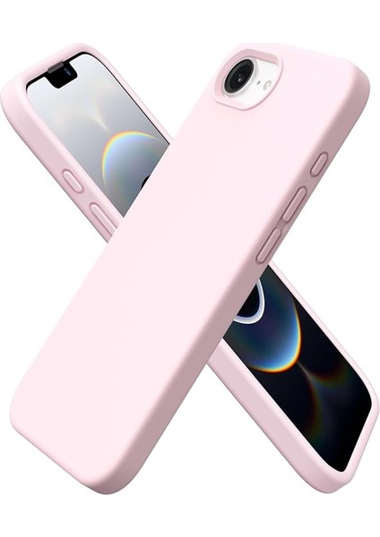 iPhone 16E Silikon Kılıf - Mag-Safe Uyumlu, Yumuşak Dokulu, Darbe Emici, Mikro Fiber Kaplama, Premium Koruma, Parmak Izi Tutmaz, Şık ve Hafif Tasarım - Soft Pembe