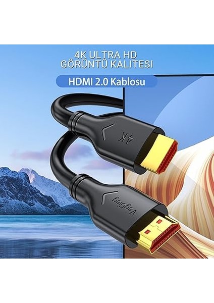 V-H107 18GBPS Hdr 4K 60Hz 3D HDMI 2.0 Kablo 1.5 Metre fırsatları