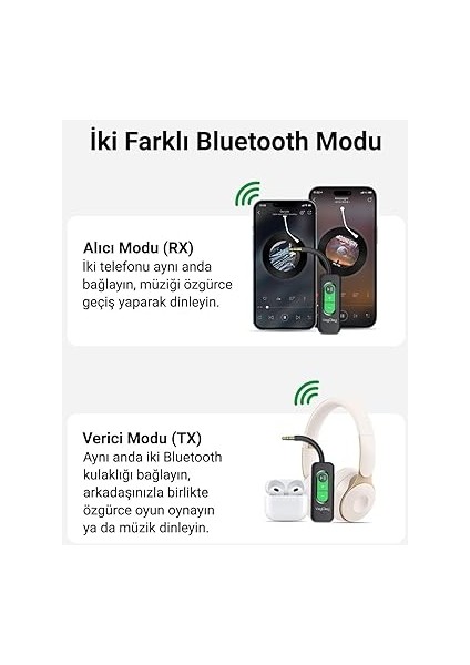 Aux Bluetooth 5.4 Transmitter &amp; Receiver Kablosuz Ses Adaptörü modelleri