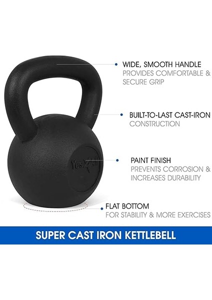 Kettlebel/küre Dambıl, Dökme Demirden 2-22 kg - Siyah Girya fiyatları