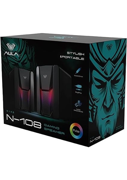 N-108 1+1 Usb/aux Stereo 2.0 Rgb Masaüstü Gaming Oyuncu Hoparlör Speaker Ses Sistemi indirimleri