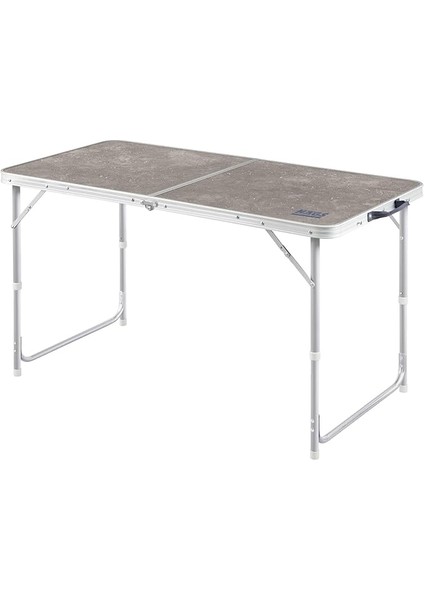 Portatif Kamp Masası, 3 Yükseklik Ayarlı, Katlanır Piknik Masası, Kolay Taşınabilir Alüminyum Masa - 120X60 - Mermer Desenli