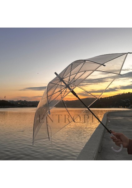 Otomatik Açma Şeffaf Yağmur Şemsiyesi, Poliamid Malzeme, Hafif ve Pratik Tasarım , Fiber İskelet fiyatları
