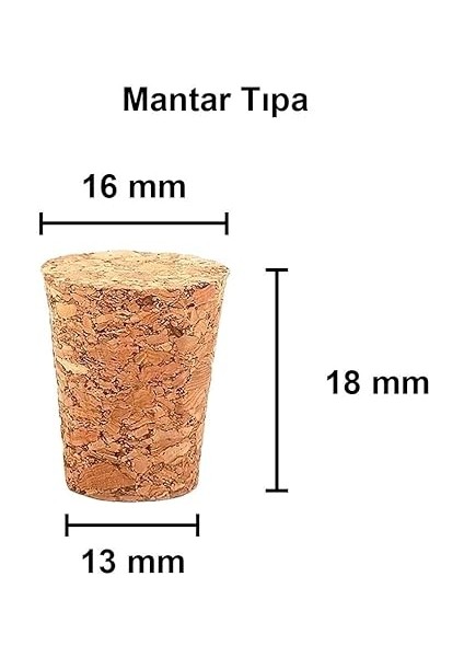 Şeffaf 25 ml / 25 cc Mantar Tıpalı Boş Cam Şişe 12 Adet modelleri