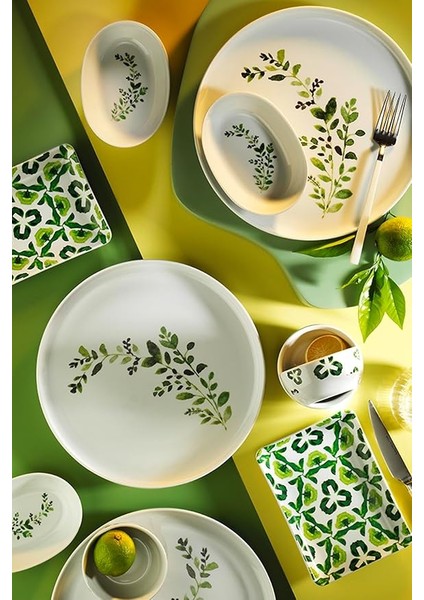 Porselen 12346 Moderna 16 Parça 6 Kişilik Kahvaltı Takımı