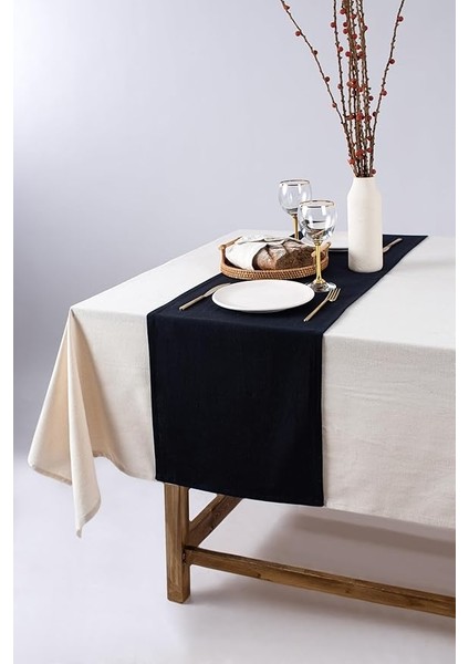 Wellstil Premium Keten Runner 40 x 150 cm (Siyah) fiyatları