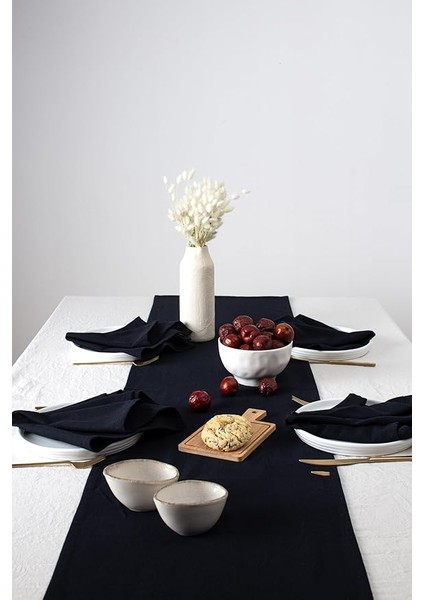 Wellstil Premium Keten Runner 40 x 150 cm (Siyah) modelleri