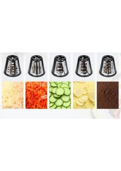 5 Başlıklı Elektrikli Çok Fonksiyonlu Sebze ve Meyve Doğrayıcı Rende - Rondo modelleri