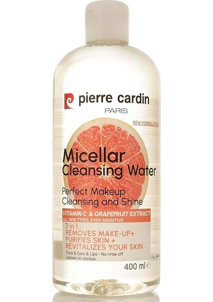 Cardin Gently Cleansing Micellar Water With Pink Grapefruit &amp; Vitamin C - Makyaj Temizleme Suyu 400 ml